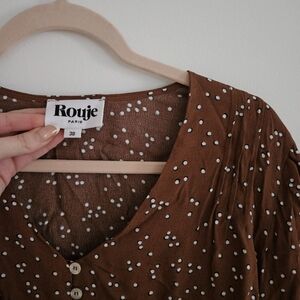 Rouje Matthieu Blouse Size 38 Brown